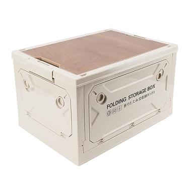 Imagem de YOUTHINK Caixa de Armazenamento de Camping Dobrável, Projeto de Polia Provo de água 5 Lados Abrindo o Caixo de Armazenamento Dobrável para Carro de Cozinha Em Casa, Carro Externo Ao Ar (Branco