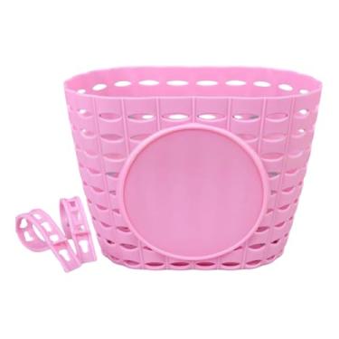 Imagem de MotiveTech Cesta Infantil, Cesta de Armazenamento de Guidão, Recipiente, Removível, Substitui Bolsa de Armazenamento de Bagagem para Meninas E Ciclismo, Rosa