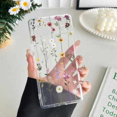 Imagem de ZTOFERA Capa floral para Google Pixel 7A, linda capa com estampa de flores para meninas e mulheres, capa protetora de silicone flexível fina à prova de choque para celular para Google Pixel 7A