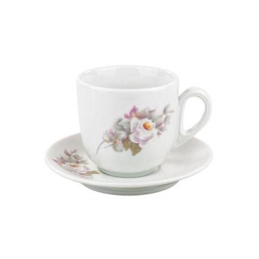 Imagem de Xícara Chá Com Pires 250ml Porcelana Schmidt - Dec. Eterna Pampa E351,