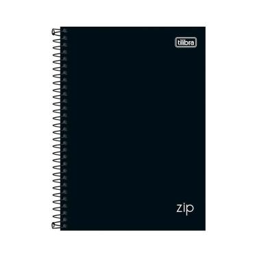 Imagem de Caderno espiral capa dura 1/4 80 folhas Zip Preto Tilibra