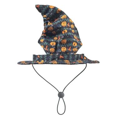 Imagem de Chapéu de Halloween para animais de estimação com orifícios de orelha, adequado para cães pequenos, médios e grandes, boné de beisebol com proteção solar para animais de estimação, chapéu de