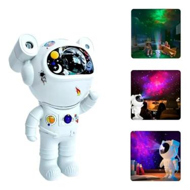 Imagem de Luminária Projetor Astronauta Estrelas & Nebulosa Musical – Bluetooth, Controle Remoto, Luz Noturna Relaxante