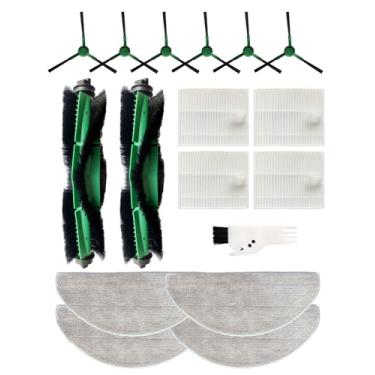 Imagem de Yivy Acessórios compatíveis com iRobot Roomba Combo Essential Y0112/Y011240/Y0110/Y01040/Y014020, conjunto de 18 peças: 2 escovas principais, 6 escovas laterais, 4 filtros, 4 lenços, 1 escova de