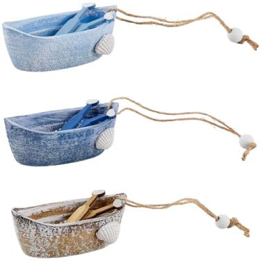 Imagem de GORGECRAFT Decoração de parede de barco de madeira antiga em 3 cores náutico esculpido à mão em madeira para barco de pesca em miniatura casa de fazenda mediterrâneo verão mar oceano praia costeira