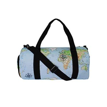 Imagem de Mala de Mão Bolsa Transversal Lenna's A017 Mapa Mundi