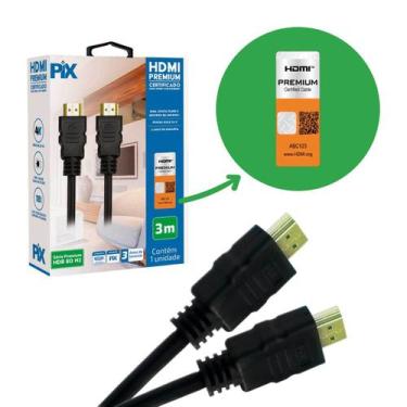 Imagem de Cabo Hdmi Com Certificação Ultra High Speed Premium 3 Metros - PIX, 1,