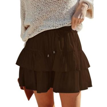 Imagem de Shorts Aoudery Flowy para mulheres, boho, babados, saias em camadas, m