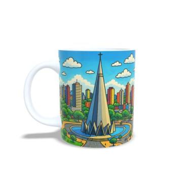 Imagem de Caneca de Porcelana Catedral de Maringá 325ml Central - Preech Nerd