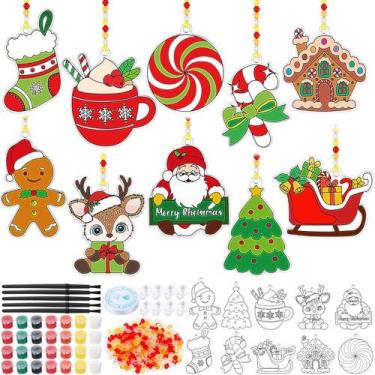 Imagem de Kit de artesanato artístico Beeveer Xmas 30 conjuntos Suncatcher 9 cm