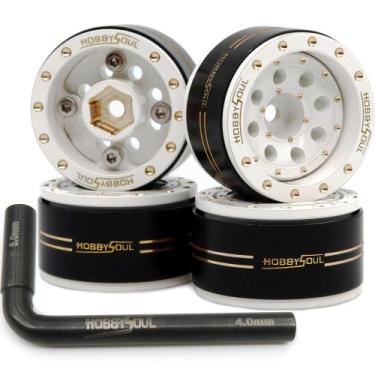 Imagem de Rodas RC Beadlock Wheels hobbysoul Ajustável Offset 1.0 Latão 44g