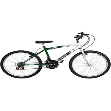 Imagem de Bicicleta de Passeio Ultra Bikes Esporte Bicolor Aro 24 Reforçada Freio V-Brake,18 Marchas Verde/Branco