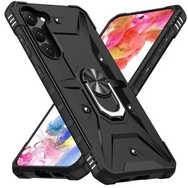 Imagem de SORAKA Capa para Samsung Galaxy S23 Plus com suporte para anel,PC rígido e TPU macio,proteção dupla 2 em 1,compatível com suportes magnéticos para carros