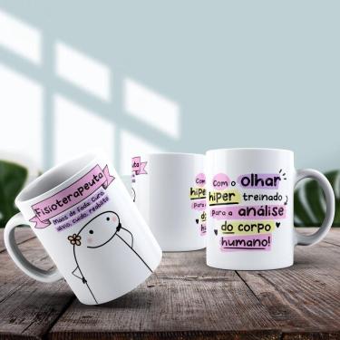 Imagem de Caneca De Porcelana 325ml Flork Profissões Feminino Fisioterapeuta
