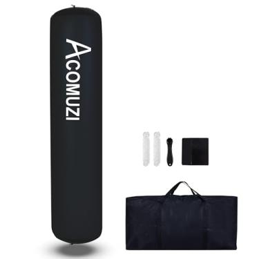 Imagem de ACOMUZI Para-lamas de doca infláveis resistentes, para-choques de barco grandes de 1,8 m x 35,5 cm para ancoragem com 2 cordas, para-lamas de barco para ancoragem de pára-choques de doca de barco