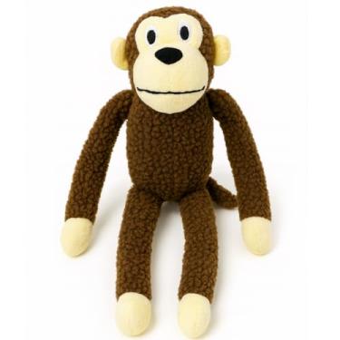 Imagem de Brinquedo Macaco de Pelúcia para Cachorro, Membros Longos, Pelúcia Macia Premium, Marrom e Amarelo