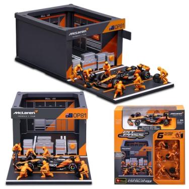 Imagem de Xiangtat 1/43 F1 MCL38 Miami Grand Prix 2024 4# Lando Norris 81# Oscar Piastri Repair Station Playset Alloy Car Die Cast Model Collection Gift (1/43 MCL38 Miami #81 PlaySet)