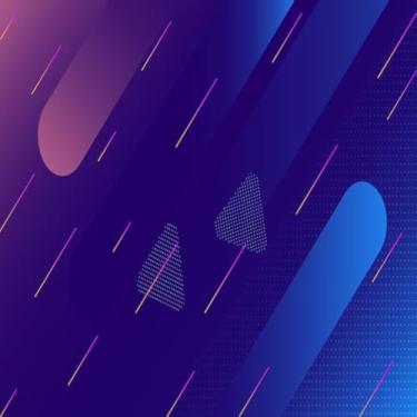 Imagem de Quadro Decorativo Abstrato Neon Azul Geometria Arte Moderna Ambiente Minimalista 30x30cm