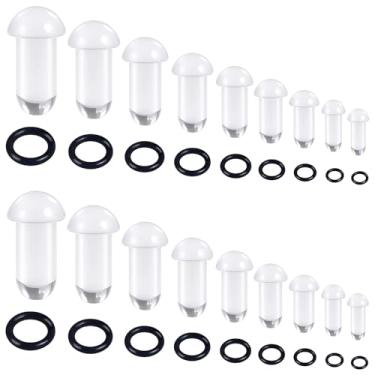 Imagem de Kridzisw 14G-00G Kit de alongamento de orelha em forma de cogumelo acrílico alargador único alargador com anéis de borracha, medidores de acrílico liso para orelhas, alargadores, brincos, expansor