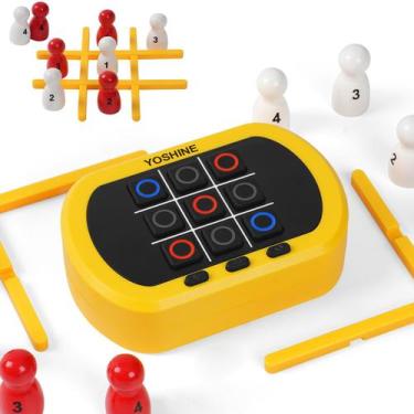 Imagem de Jogo eletrônico Tic Tac Toe YOSHINE 5 em 1 portátil amarelo