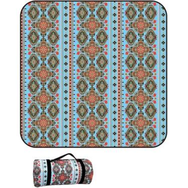 Imagem de Manta De Piquenique Extra Grande 300x300, Dobrável E Portátil, à Prova D'água, Carpete Grosso De 3 Camadas Para Barracas Grandes Com Alça De Transporte Para Camping, Parque E Jar, G