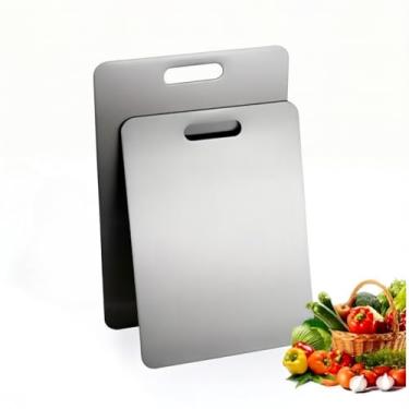 Imagem de Tábuas de Cortar, Tábua de Corte 304 Aço Inoxidável Antibacteriana à Prova de Mofo 46 * 30cm Tábua de Cortar Carne Coisas para Cozinha(46 * 30)
