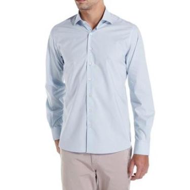Imagem de Camisa Dudalina Masculina Slim Tricoline Lisa Azul Claro-Masculino