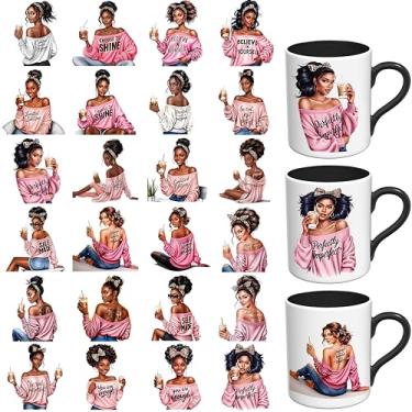 Imagem de Elewins Adesivos UV DTF – 24 folhas de plástico UV DTF para canecas de café, decalques DIY para copos, esfregar à prova d'água em transferências para artesanato