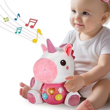 Imagem de iPlay, iLearn Baby Unicorn Musical Toys, Newborn Girls Gift, Soft Unicorn Plush Stuffed Animal, Infant Light Music Time, 1st Birthday Stocking Gift Stuffer for 0 1 2 3 6 9 12 18 Month 1-3 Yrs Toddlers
