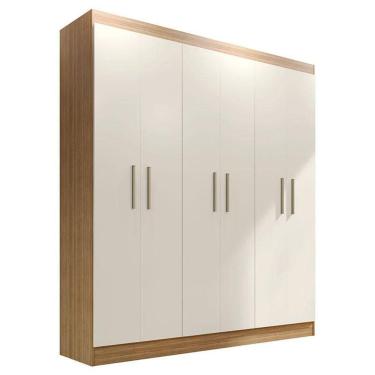 Imagem de Guarda Roupa Casal Ipé 6 Portas Freijó Off White Fosco - Kits Paraná