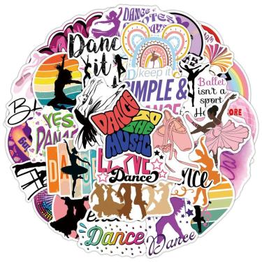 Imagem de Adesivos Dance for Water Bottles, decalque de desenho animado em vinil x50