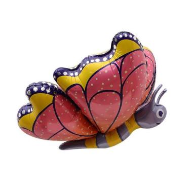 Imagem de Balão Metalizado 3D Butterfly 60cm vermelho e amarelo para festa - yiw