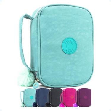 Imagem de Estojo Box Organizador Escola Feminino Bolsinha Lápis Pompom - Hxt, Ve