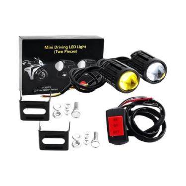 Imagem de Luz De Direção Mini De Duas Cores Para Motocicleta 12V Farol Auxiliar 