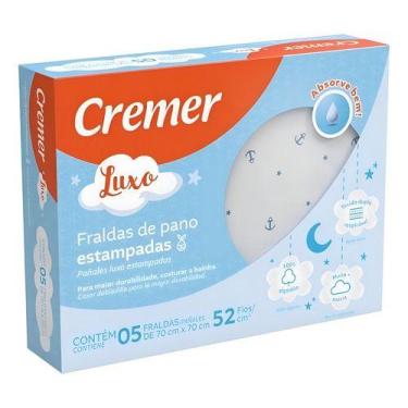 Imagem de Cremer 5 Fraldas De Pano Luxo 70x70 Estampas Masculinas