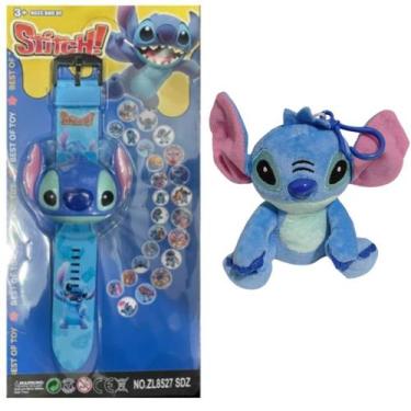 Imagem de Relógio Projetor Pelucia 14cm Infantil Inspirado Stitch - Smactudo