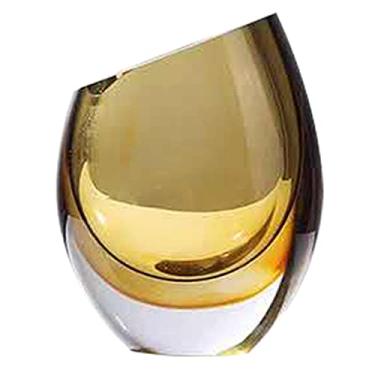 Imagem de YYBOES Vaso de vidro para decoração de vaso de flores, decoração de vaso de flores, esmalte colorido simples e moderno, sala de estar, ornamentos criativos de artesanato floral, vidro transparente