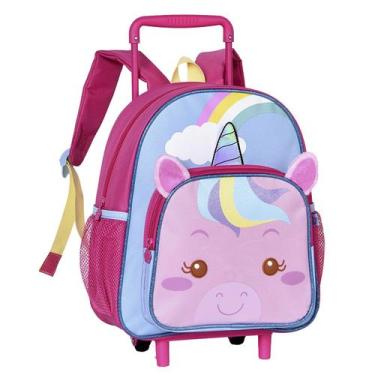 Imagem de Mochila de Rodas Escolar Oficial Clio Pets Unicórnio Cor:Rosa, Rosa