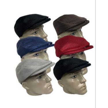 Imagem de Boina Boné chapéu Masculino Tecido Furadinho Respirável com Aba Verão 
