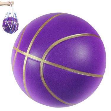 Imagem de CommSin Basquete silencioso tamanho 7, novo peso atualizado 600 g basquete interno sem ar ranhurado, pacote sem derformação, sensação real e salto como bola oficial, treinamento interno de drible