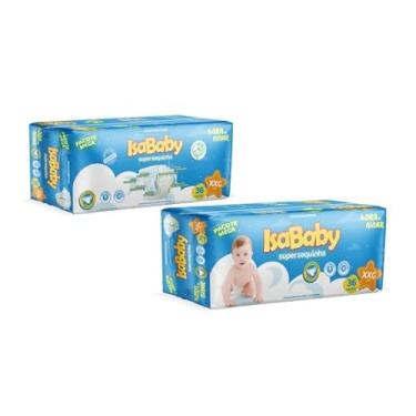 Imagem de Fralda Super Sequinha Mega, Branco, XXG, IsaBaby, 36 unidades