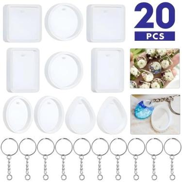 Imagem de Kit De Moldes De Silicone Para Pingente De Chaveiro DIY 20 Peças Ferra
