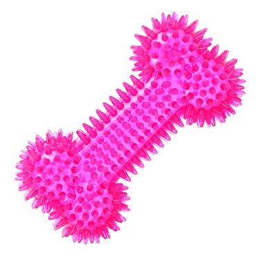Imagem de JQCUJQA Brinquedo de Mastigar de Osso Que Range para Cães para Mastigadores Agressivos, Brinquedo de Osso de Borracha Durável para Cães, Limpeza E Treinamento Dos Dentes Dos Cães (Rosa Rosa)
