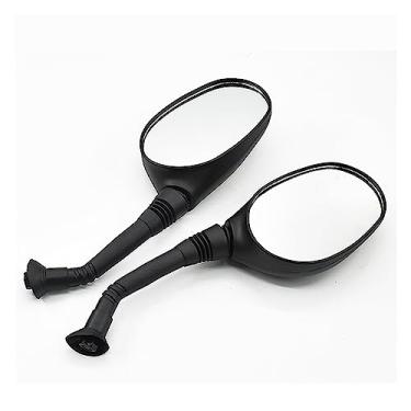 Imagem de Tsinesla Espelho retrovisor para motocicleta, retrovisor, scooter, E-bike, retrovisor, eletromóvel, retrovisor, lateral, oval, clássico, 2 peças, 6 mm, 8 mm, retrovisor de bicicleta