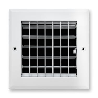 Imagem de Serve para grade de suprimento de ar ajustável de alumínio com abertura de duto 6x6 da Handua | À prova de ferrugem | Grade de cobertura de ventilação de registro para parede lateral e teto | Branco |