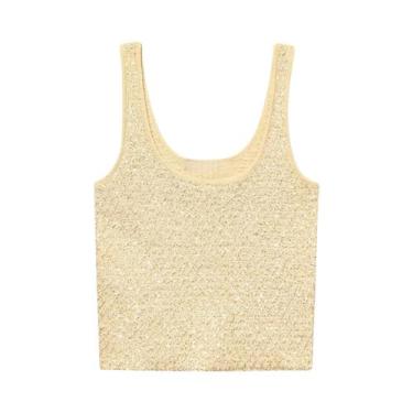 Imagem de Conjunto De Jaqueta De Lantejoulas E Top Camisola Feminino UNIZERA Mod