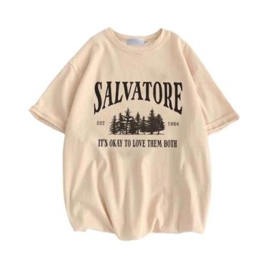 Imagem de Camiseta Clássica Colorida Para Mulheres Adolescentes Damon Salvatore 