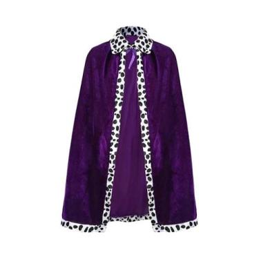 Imagem de Capa De Veludo Para Adultos E Crianças Com Coroa, Fantasia De Príncipe