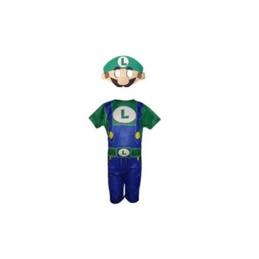 Imagem de Fantasia Infantil Roupa Luigi Com Máscara - Bililika, Verde, M