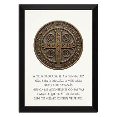 Imagem de Quadro Oração de São Bento com a Medalha (Sem Moldura, 30x42cm)